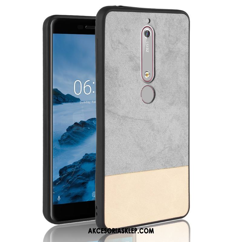 Futerał Nokia 6.1 Denim Mieszane Kolory Miękki Ochraniacz Czerwony Obudowa Kup