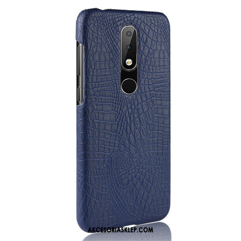 Futerał Nokia 6.1 Skóra Wzór Krokodyla Niebieski Jakość Lekkie Etui Tanie
