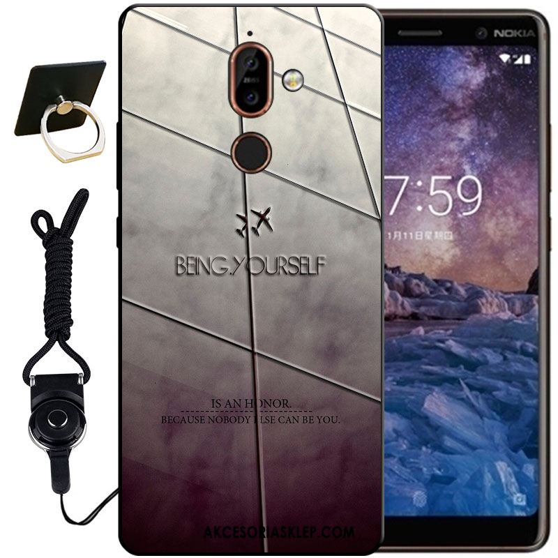 Futerał Nokia 7 Plus Miękki Ochraniacz Relief Czarny Żółty Tanie