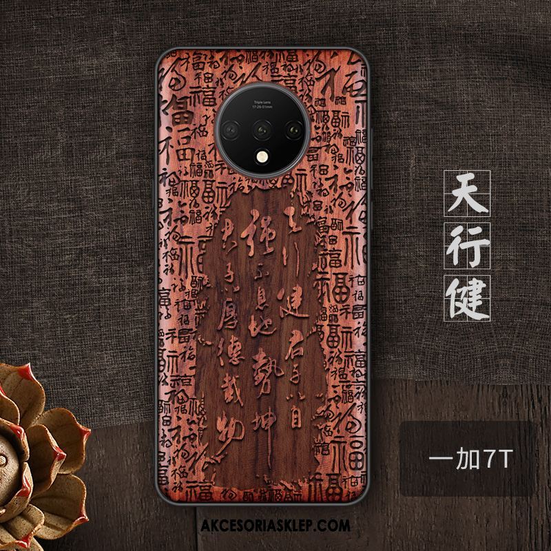 Futerał Oneplus 7t Anti-fall Osobowość Z Litego Drewna Telefon Komórkowy Chiński Styl Pokrowce Tanie
