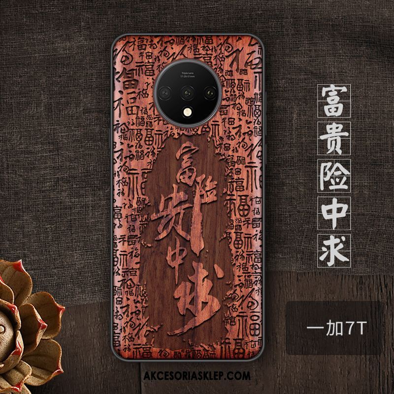 Futerał Oneplus 7t Anti-fall Osobowość Z Litego Drewna Telefon Komórkowy Chiński Styl Pokrowce Tanie