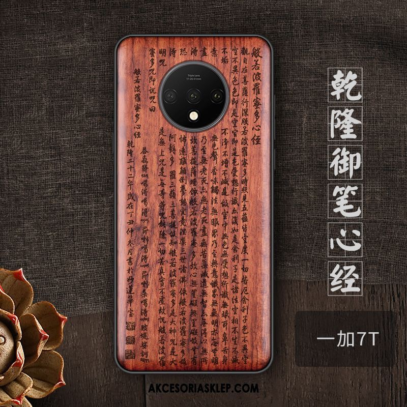 Futerał Oneplus 7t Anti-fall Osobowość Z Litego Drewna Telefon Komórkowy Chiński Styl Pokrowce Tanie