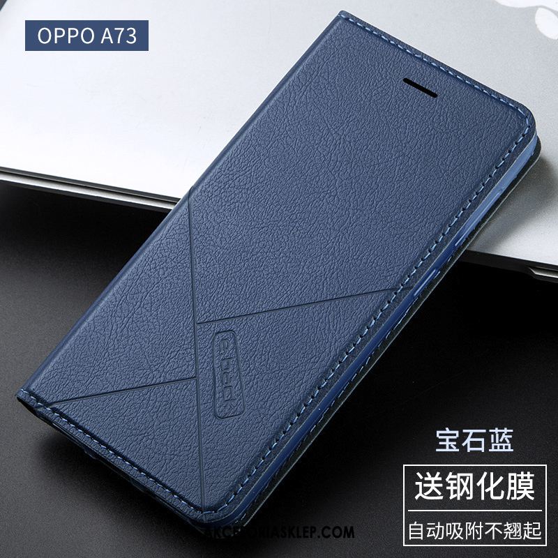 Futerał Oppo A73 Anti-fall Skórzany Futerał Czarny Telefon Komórkowy Ochraniacz Etui Tanie