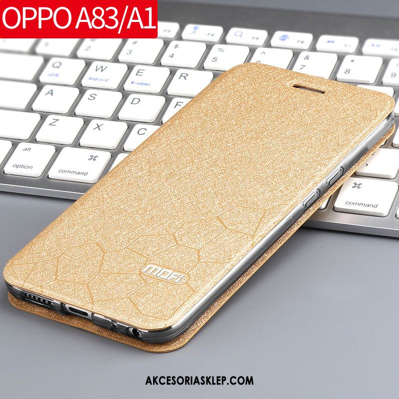 Futerał Oppo A83 Złoto Skórzany Futerał Nubuku Anti-fall Ochraniacz Etui Na Sprzedaż