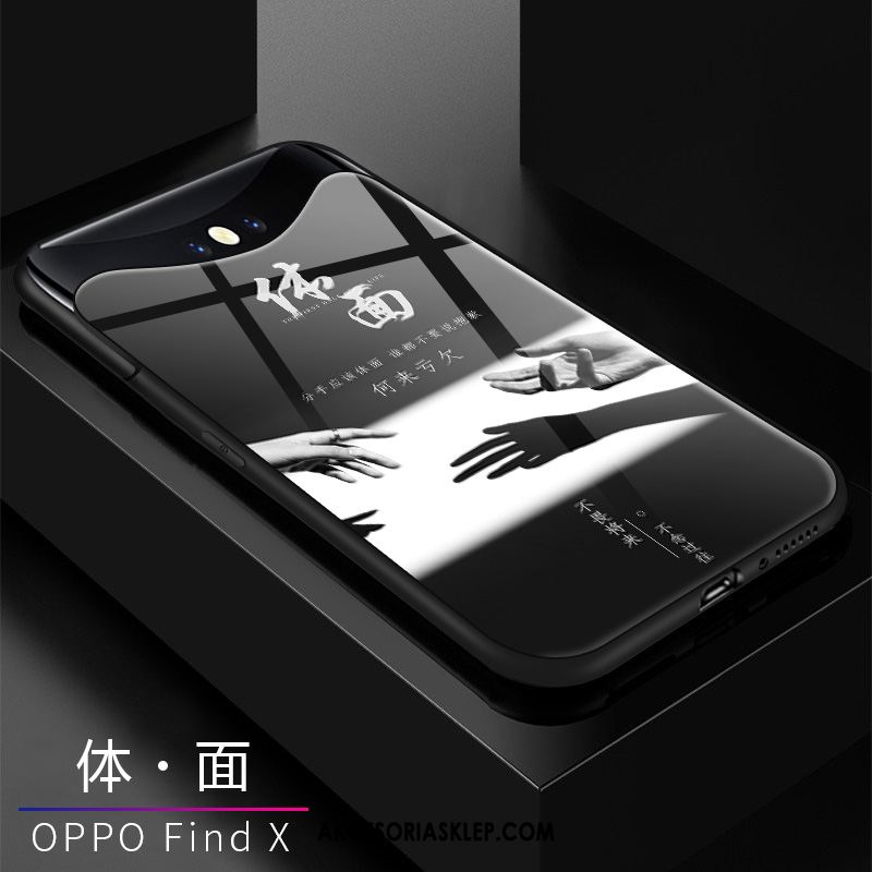 Futerał Oppo Find X Modna Marka Tendencja Ochraniacz Czarny Szkło Etui Kup