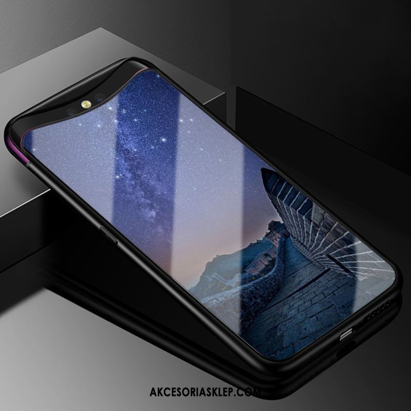 Futerał Oppo Find X Szkło Obrzeża Osobowość Ciemno Niebieski Kreskówka Pokrowce Dyskont