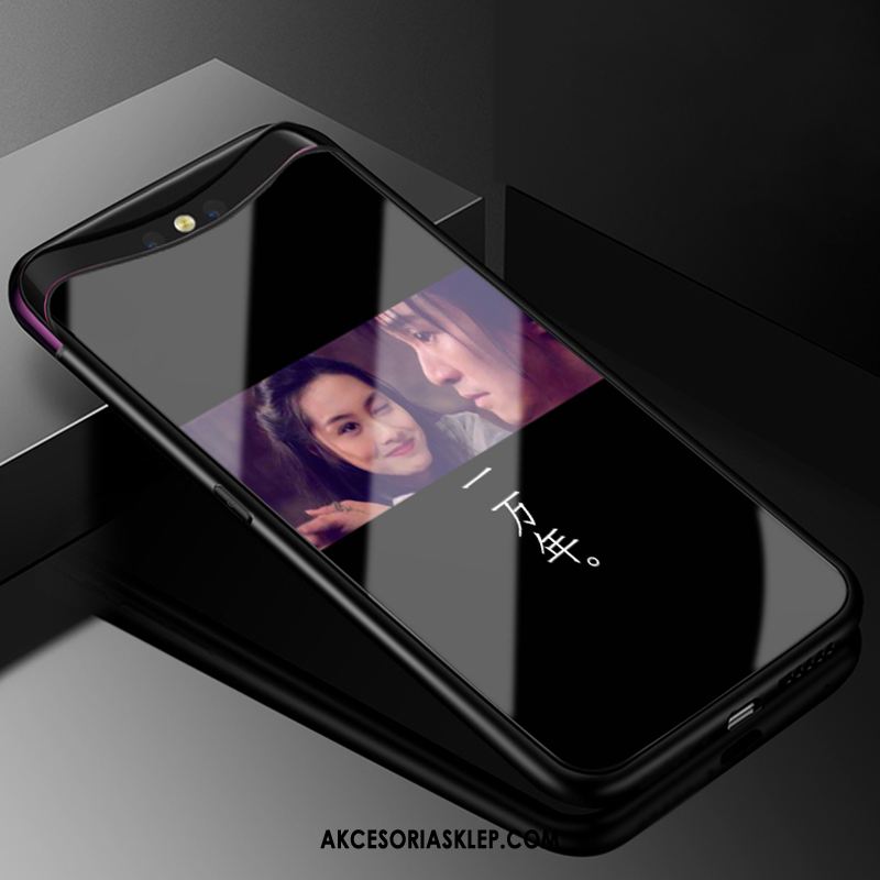 Futerał Oppo Find X Szkło Obrzeża Osobowość Ciemno Niebieski Kreskówka Pokrowce Dyskont