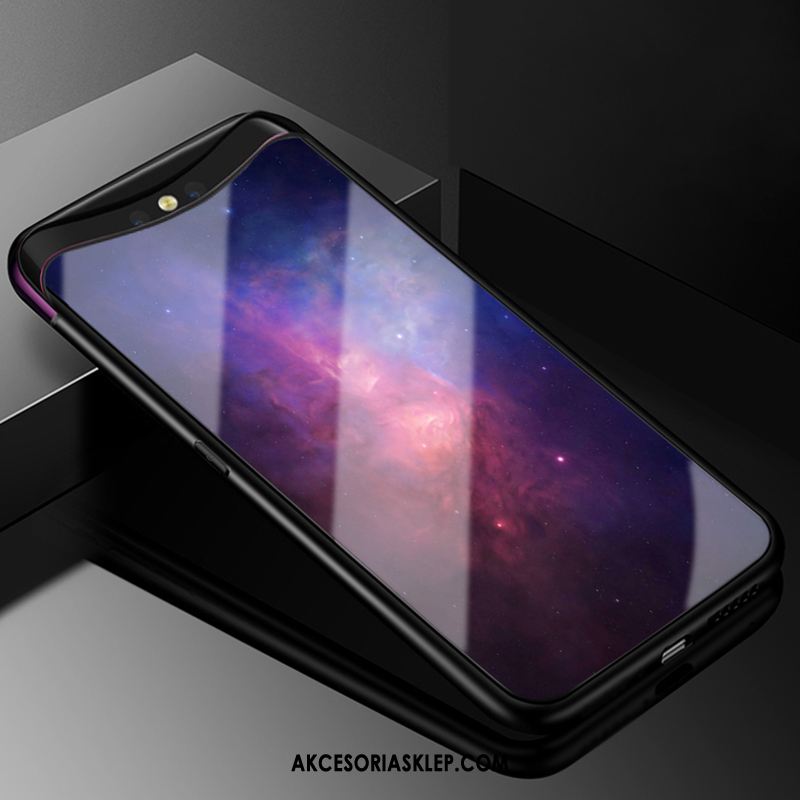 Futerał Oppo Find X Szkło Obrzeża Osobowość Ciemno Niebieski Kreskówka Pokrowce Dyskont