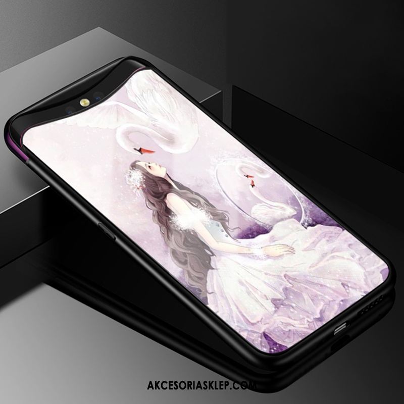 Futerał Oppo Find X Szkło Obrzeża Osobowość Ciemno Niebieski Kreskówka Pokrowce Dyskont