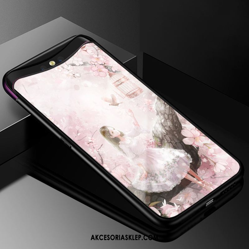 Futerał Oppo Find X Szkło Obrzeża Osobowość Ciemno Niebieski Kreskówka Pokrowce Dyskont