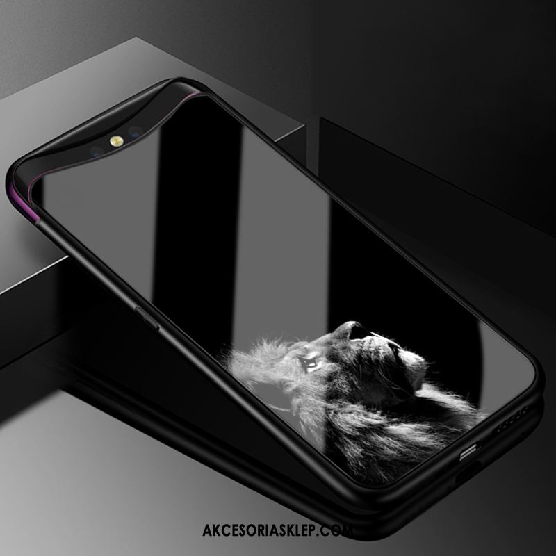 Futerał Oppo Find X Szkło Obrzeża Osobowość Ciemno Niebieski Kreskówka Pokrowce Dyskont