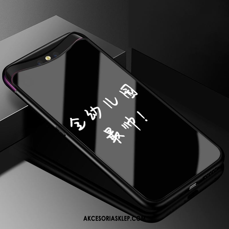 Futerał Oppo Find X Szkło Obrzeża Osobowość Ciemno Niebieski Kreskówka Pokrowce Dyskont