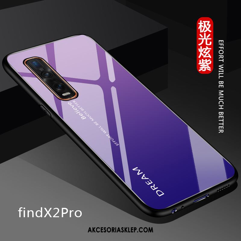 Futerał Oppo Find X2 Pro Skóra Ochraniacz Gradient Dostosowane Purpurowy Etui Sklep