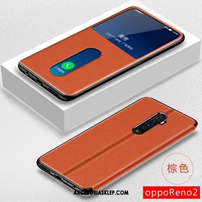 Futerał Oppo Reno 2 Czarny Ochraniacz All Inclusive Skórzany Futerał Telefon Komórkowy Etui Kupię