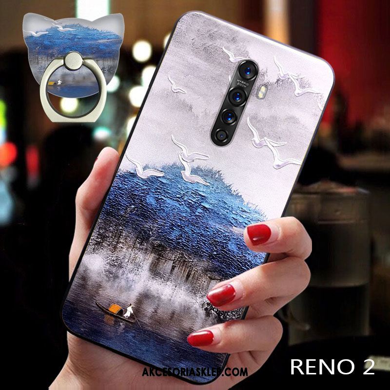 Futerał Oppo Reno 2 Kwiat Śliwy Miękki Wiatr Nubuku Chiński Styl Obudowa Tanie