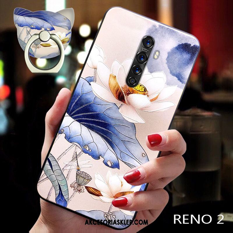 Futerał Oppo Reno 2 Kwiat Śliwy Miękki Wiatr Nubuku Chiński Styl Obudowa Tanie