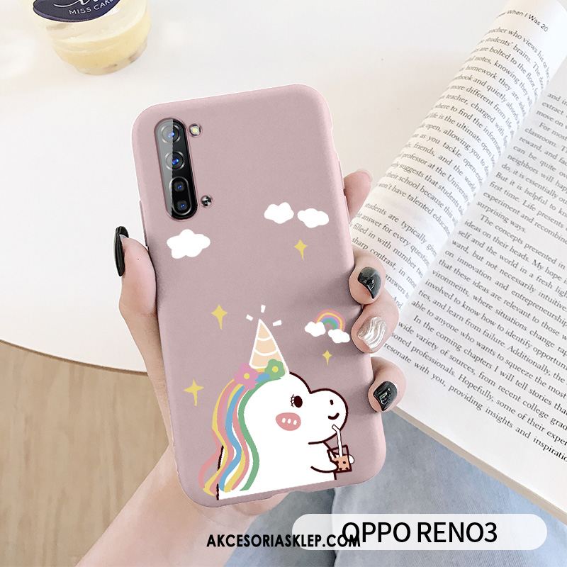 Futerał Oppo Reno 3 Anti-fall Kreatywne Niebieski Silikonowe Osobowość Etui Tanie