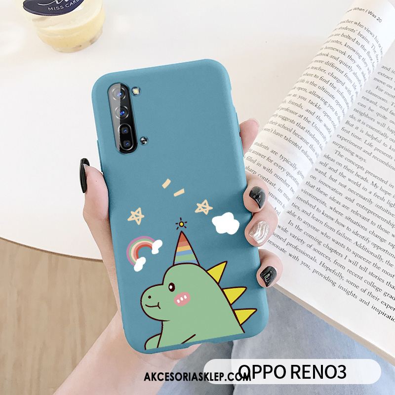 Futerał Oppo Reno 3 Anti-fall Kreatywne Niebieski Silikonowe Osobowość Etui Tanie
