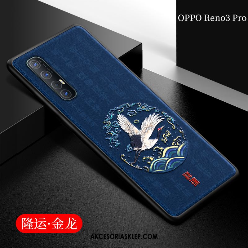 Futerał Oppo Reno 3 Pro Skórzany Futerał Relief Telefon Komórkowy All Inclusive Anti-fall Tanie