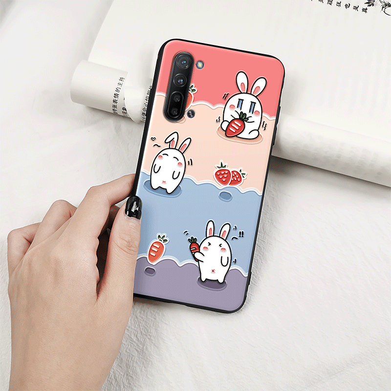 Futerał Oppo Reno 3 Różowe Miękki Ładny Anti-fall Bunny Pokrowce Sklep