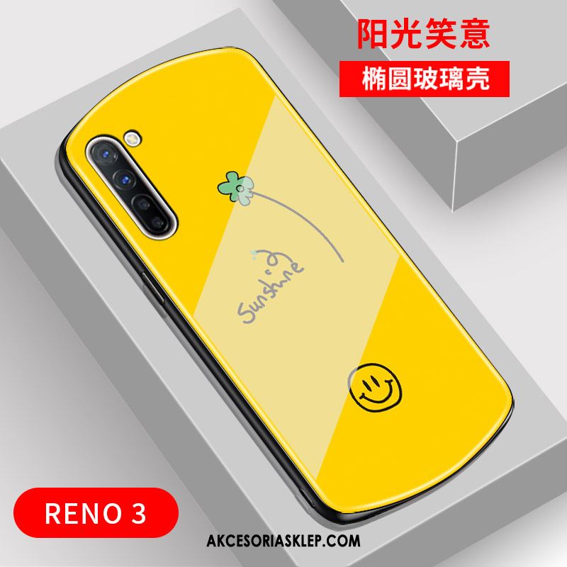 Futerał Oppo Reno 3 Telefon Komórkowy Czerwony Netto Tendencja Anti-fall Łuk Pokrowce Sklep