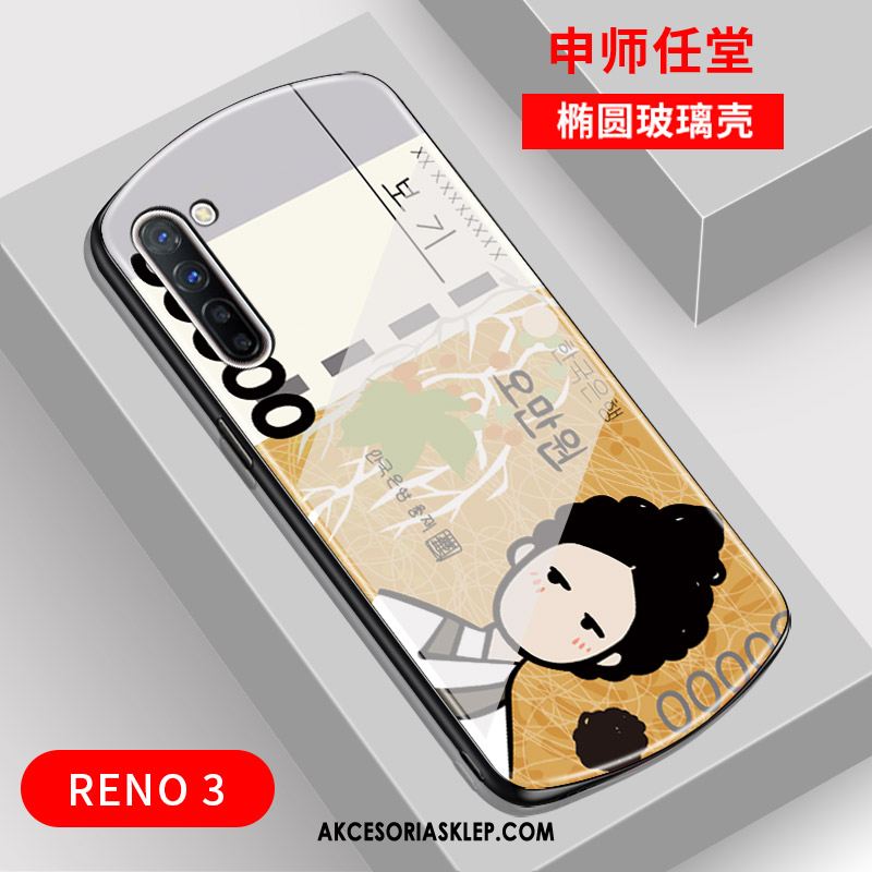 Futerał Oppo Reno 3 Telefon Komórkowy Czerwony Netto Tendencja Anti-fall Łuk Pokrowce Sklep
