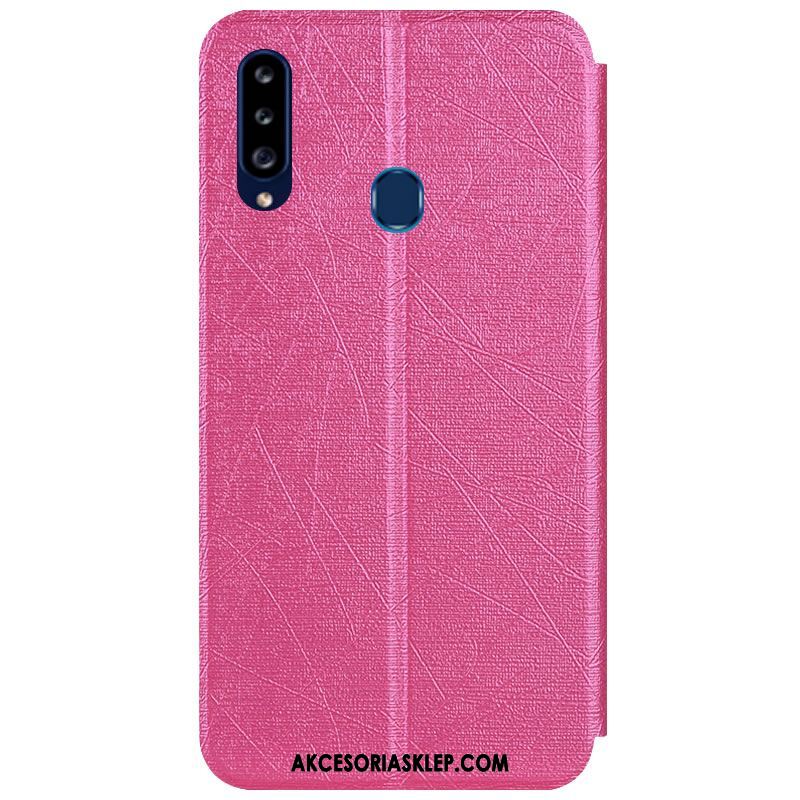 Futerał Samsung Galaxy A20s Skórzany Futerał Telefon Komórkowy Gwiazda Anti-fall Srebro Obudowa Tanie