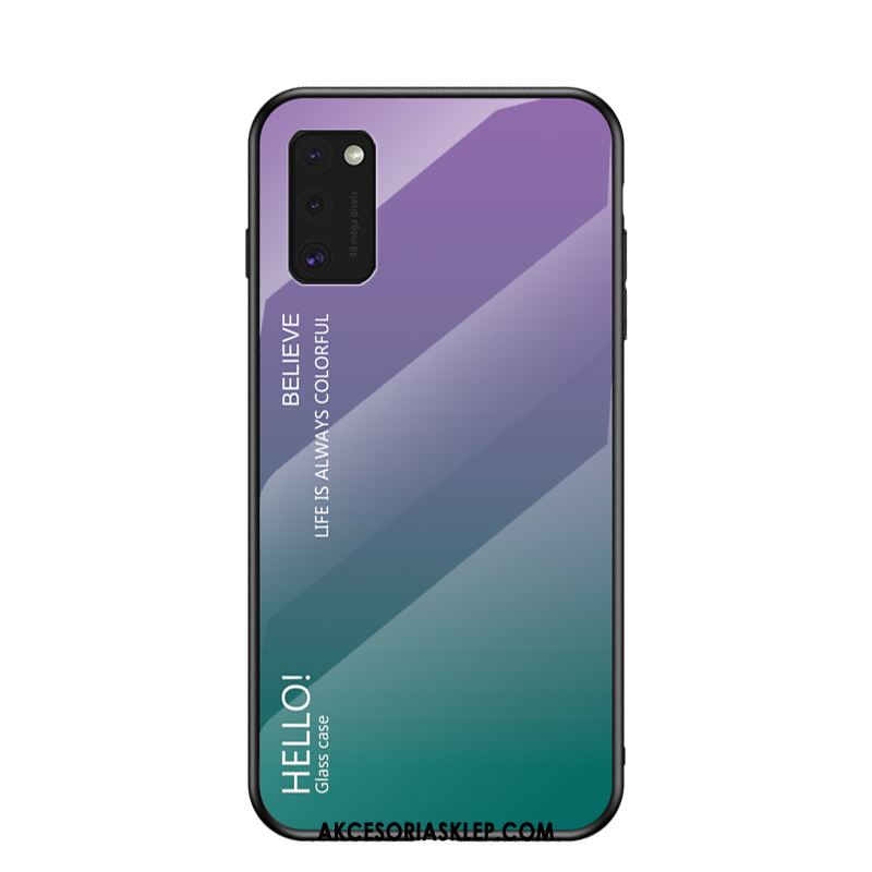 Futerał Samsung Galaxy A41 Nowy Szkło Purpurowy Gradient Kolor Etui Tanie