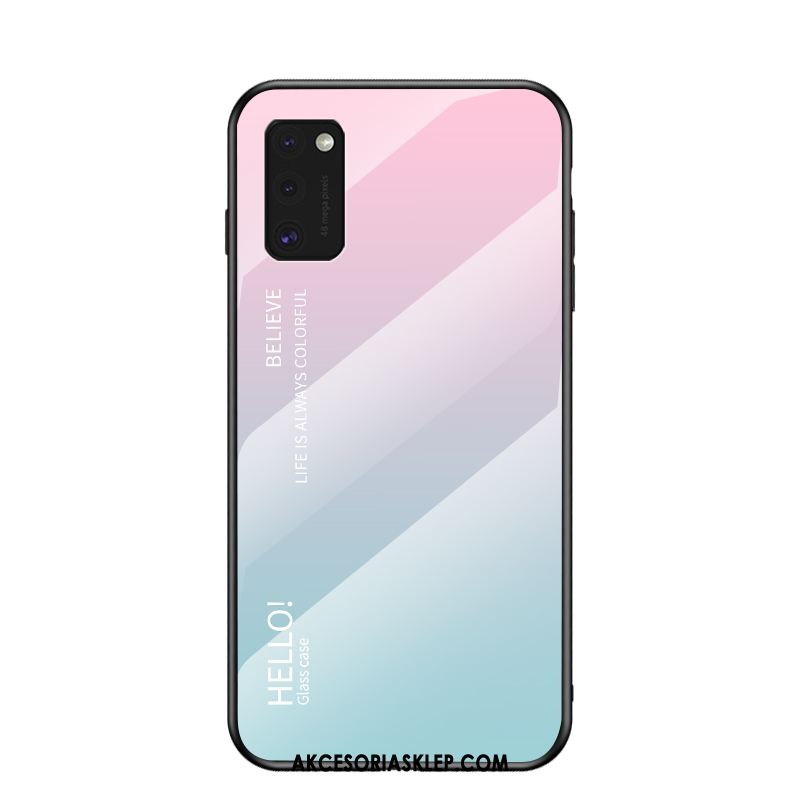 Futerał Samsung Galaxy A41 Nowy Szkło Purpurowy Gradient Kolor Etui Tanie