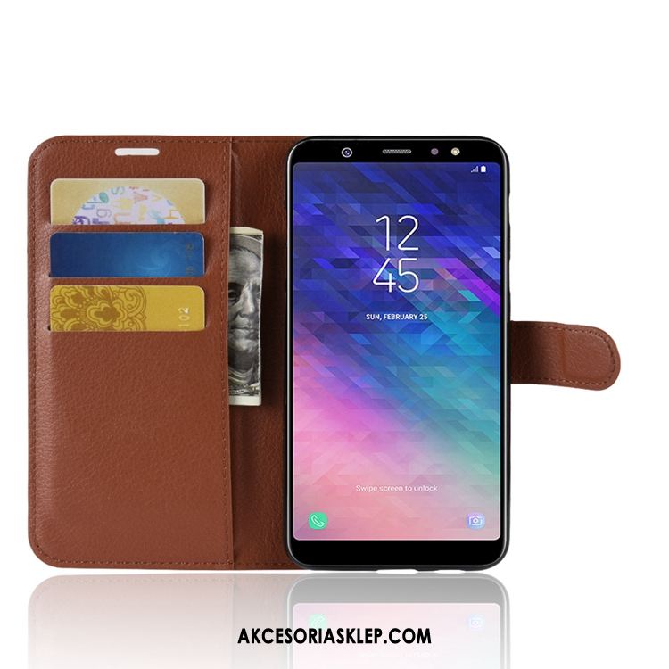 Futerał Samsung Galaxy A6+ All Inclusive Wzór Skórzany Futerał Litchi Telefon Komórkowy Etui Sklep