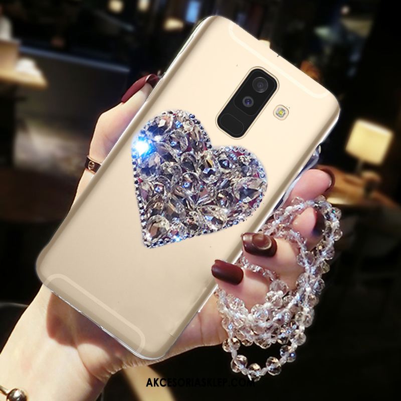 Futerał Samsung Galaxy A6+ Wiszące Ozdoby Rhinestone Ochraniacz Telefon Komórkowy Anti-fall Obudowa Sklep