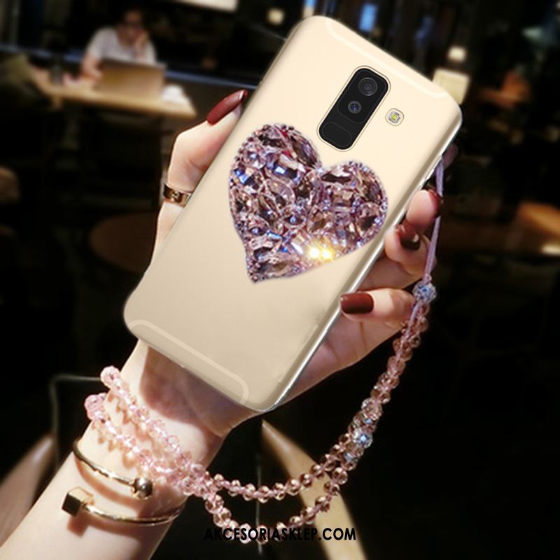 Futerał Samsung Galaxy A6+ Wiszące Ozdoby Rhinestone Ochraniacz Telefon Komórkowy Anti-fall Obudowa Sklep