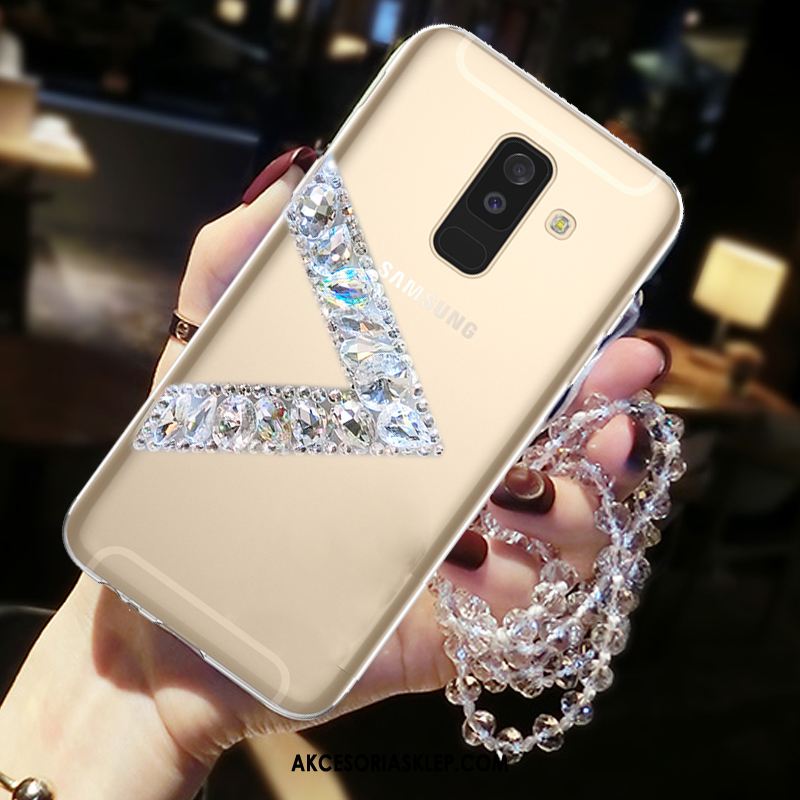 Futerał Samsung Galaxy A6+ Wiszące Ozdoby Rhinestone Ochraniacz Telefon Komórkowy Anti-fall Obudowa Sklep