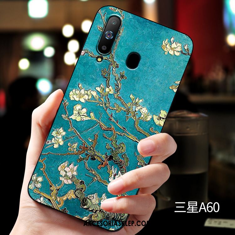 Futerał Samsung Galaxy A60 Relief Biały Ochraniacz Telefon Komórkowy Gwiazda Tanie
