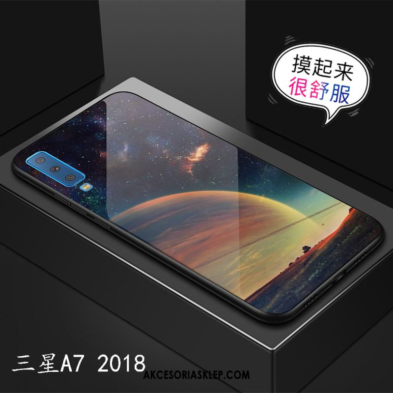 Futerał Samsung Galaxy A7 2018 Anti-fall Gwiazda Niebieski Szkło Moda Etui Tanie