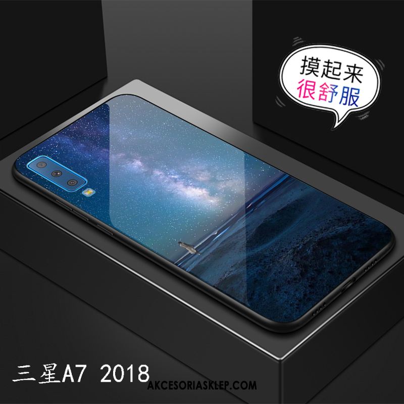 Futerał Samsung Galaxy A7 2018 Anti-fall Gwiazda Niebieski Szkło Moda Etui Tanie