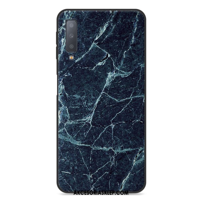 Futerał Samsung Galaxy A7 2018 Ochraniacz Wiatr Vintage Niebieski Ziarno Drewna Obudowa Kup