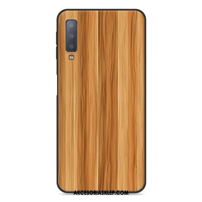 Futerał Samsung Galaxy A7 2018 Ochraniacz Wiatr Vintage Niebieski Ziarno Drewna Obudowa Kup