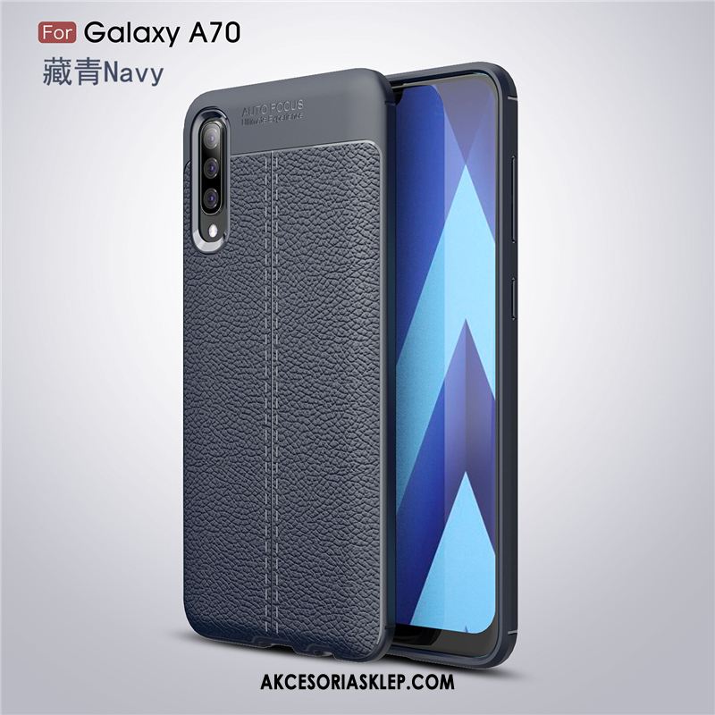 Futerał Samsung Galaxy A70 Silikonowe Anti-fall Czarny Osobowość Moda Etui Sklep