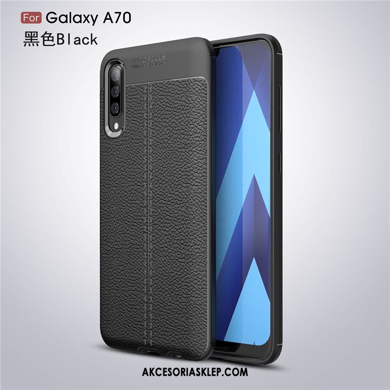 Futerał Samsung Galaxy A70 Silikonowe Anti-fall Czarny Osobowość Moda Etui Sklep