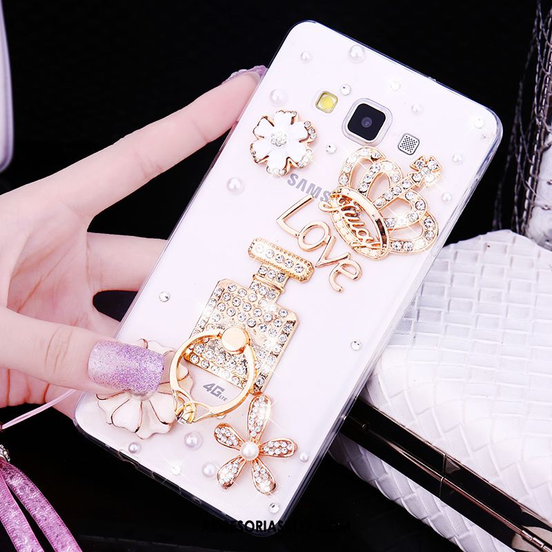 Futerał Samsung Galaxy A8 Telefon Komórkowy Biały Miękki Rhinestone Anti-fall Pokrowce Na Sprzedaż