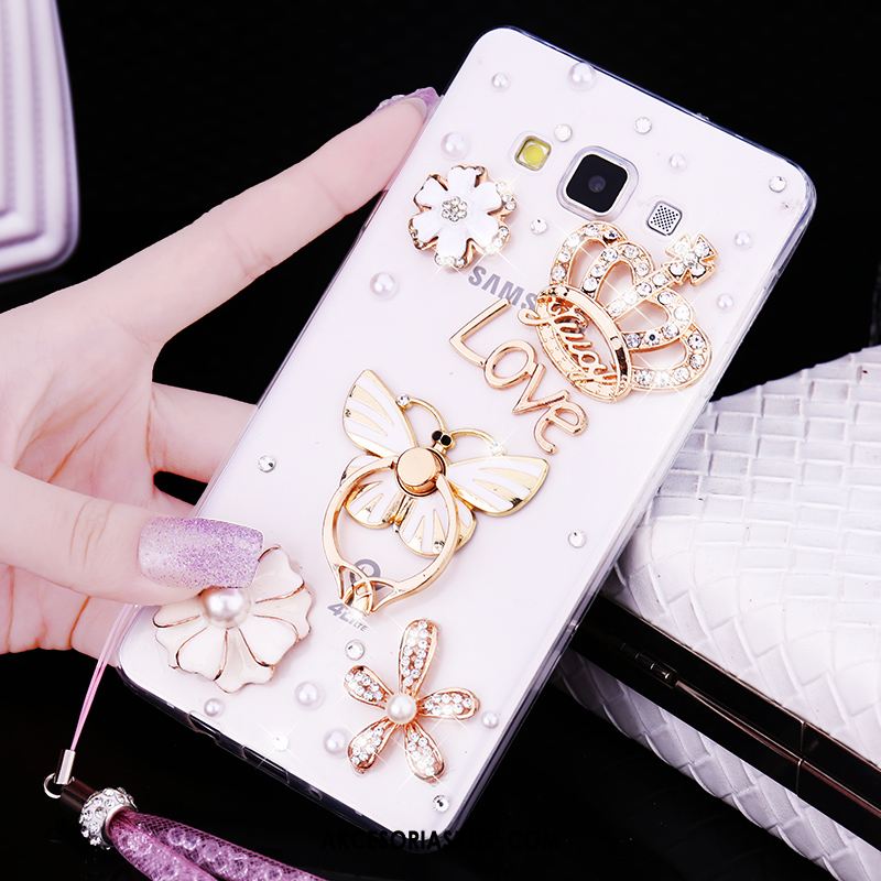 Futerał Samsung Galaxy A8 Telefon Komórkowy Biały Miękki Rhinestone Anti-fall Pokrowce Na Sprzedaż