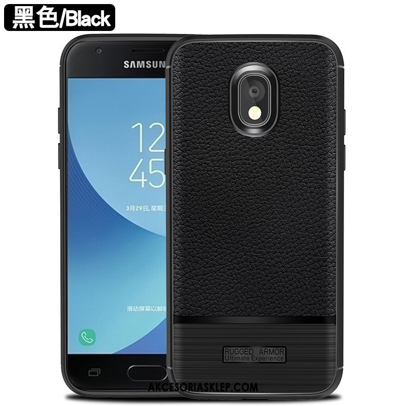 Futerał Samsung Galaxy J7 2017 Akcesoria Miękki Wzór Litchi Niebieski Etui Oferta