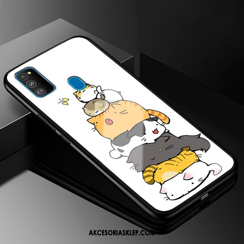 Futerał Samsung Galaxy M30s Biały Ochraniacz Kreskówka Anti-fall Szkło Etui Kup