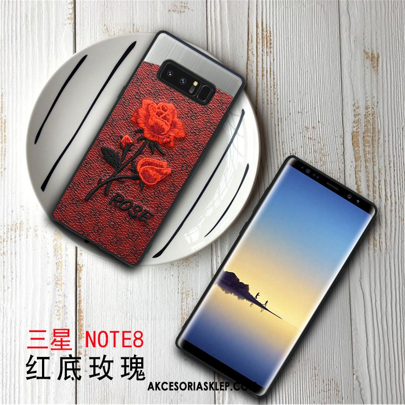 Futerał Samsung Galaxy Note 8 Silikonowe Osobowość Kwiaty Różowy Gwiazda Etui Sklep