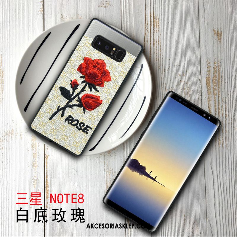 Futerał Samsung Galaxy Note 8 Silikonowe Osobowość Kwiaty Różowy Gwiazda Etui Sklep