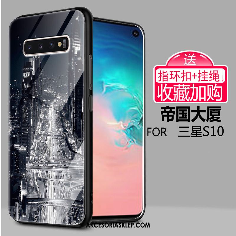 Futerał Samsung Galaxy S10 Telefon Komórkowy Czarny Kreatywne Wiatr Szkło Etui Tanie