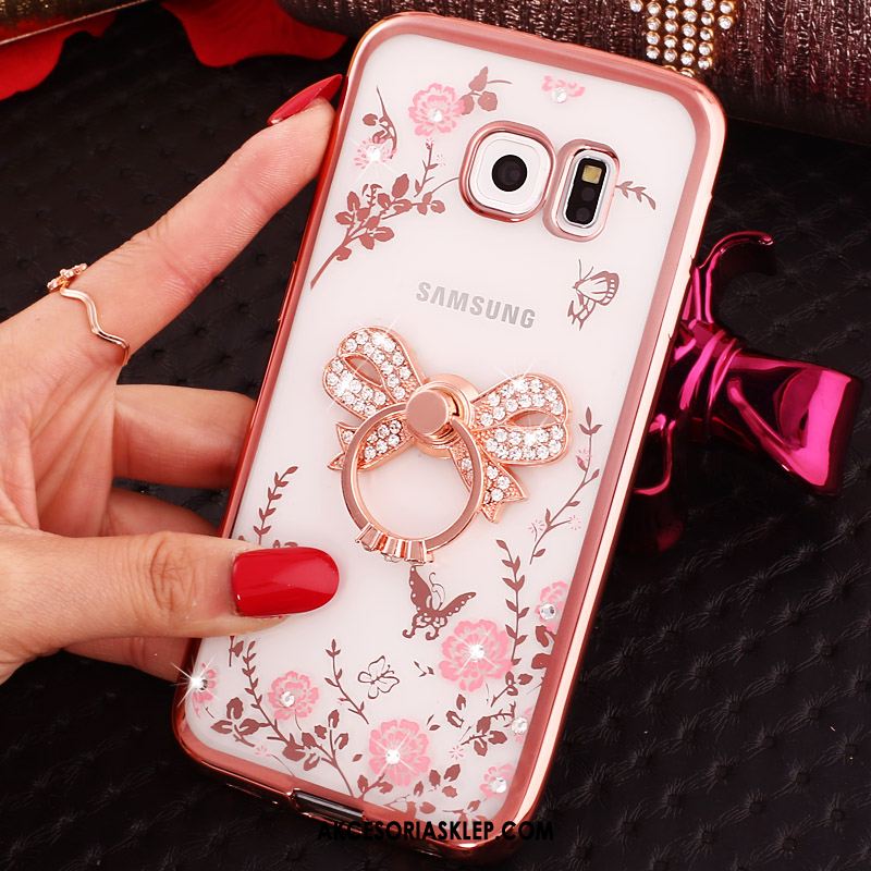 Futerał Samsung Galaxy S6 Edge Ochraniacz Ring Niebieski Telefon Komórkowy Rhinestone Pokrowce Oferta