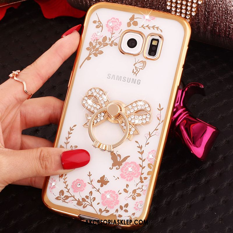 Futerał Samsung Galaxy S6 Edge Ochraniacz Ring Niebieski Telefon Komórkowy Rhinestone Pokrowce Oferta