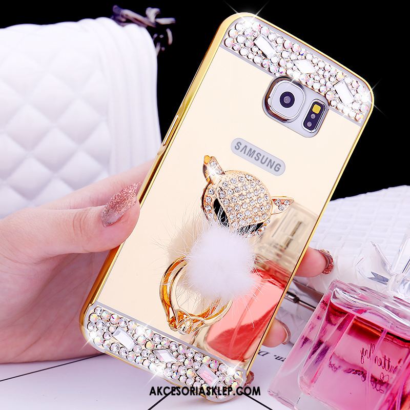 Futerał Samsung Galaxy S6 Różowe Złoto Rhinestone Ochraniacz Metal Gwiazda Etui Sklep